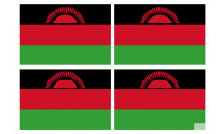 Drapeau Malawi (4 fois 9.5x6.3cm) - Autocollant(sticker)