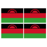 Drapeau Malawi (4 fois 9.5x6.3cm) - Sticker/autocollant