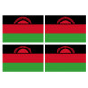 Drapeau Malawi (4 fois 9.5x6.3cm) - Autocollant(sticker)