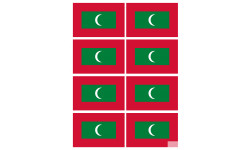 Drapeau Maldives (8 fois 9.5x6.3cm) - Autocollant(sticker)