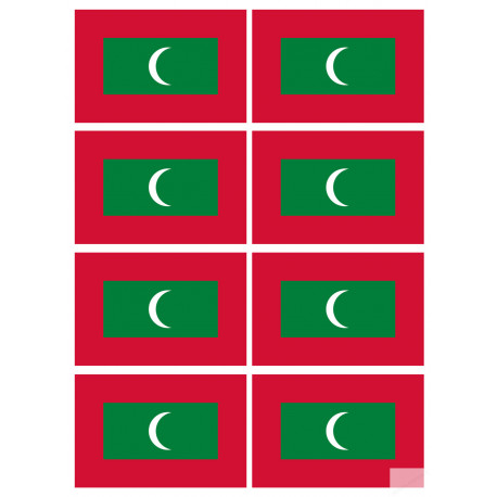 Drapeau Maldives (8 fois 9.5x6.3cm) - Autocollant(sticker)