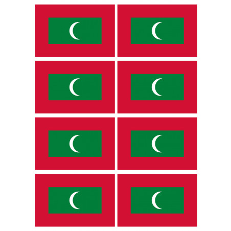 Drapeau Maldives (8 fois 9.5x6.3cm) - Autocollant(sticker)