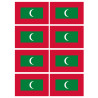 Drapeau Maldives (8 fois 9.5x6.3cm) - Sticker/autocollant