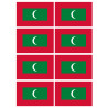 Drapeau Maldives (8 fois 9.5x6.3cm) - Autocollant(sticker)