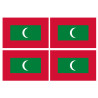 Drapeau Maldives (4 fois 9.5x6.3cm) - Sticker/autocollant
