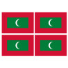 Drapeau Maldives (4 fois 9.5x6.3cm) - Autocollant(sticker)