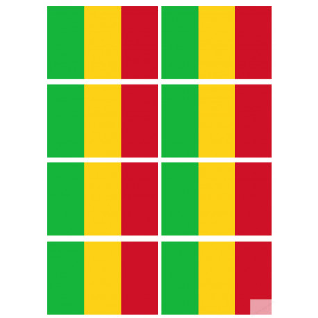 Drapeau Mali (8 fois 9.5x6.3cm) - Autocollant(sticker)