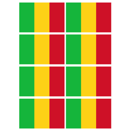 Drapeau Mali (8 fois 9.5x6.3cm) - Sticker/autocollant