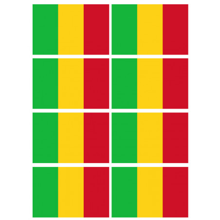 Drapeau Mali (8 fois 9.5x6.3cm) - Autocollant(sticker)