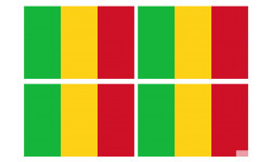 Drapeau Mali (4 fois 9.5x6.3cm) - Autocollant(sticker)