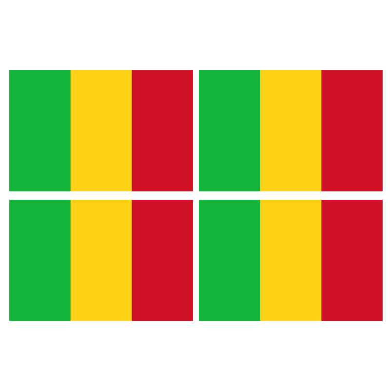 Drapeau Mali (4 fois 9.5x6.3cm) - Sticker/autocollant