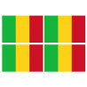 Drapeau Mali (4 fois 9.5x6.3cm) - Sticker/autocollant