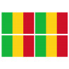 Drapeau Mali (4 fois 9.5x6.3cm) - Autocollant(sticker)