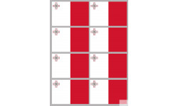 Drapeau Malte (8 fois 9.5x6.3cm) - Autocollant(sticker)