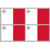Drapeau Malte (4 fois 9.5x6.3cm) - Sticker/autocollant