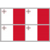 Drapeau Malte (4 fois 9.5x6.3cm) - Autocollant(sticker)