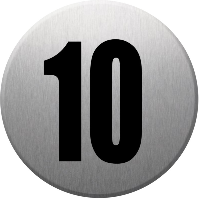 adresse postale numéro 10 - gris brossé 10x10cm - Sticker/autocollan
