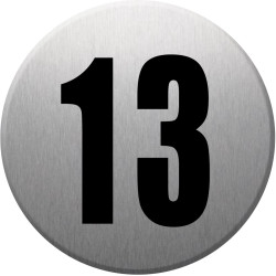 adresse postale numéro 13 - gris brossé 10x10cm - Sticker/autocollan