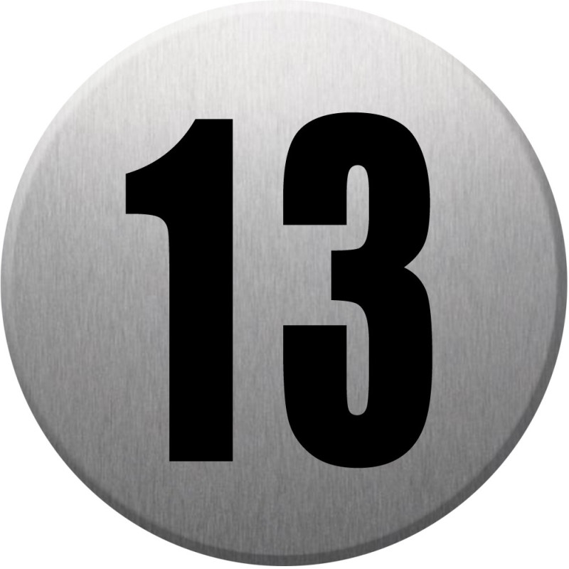 adresse postale numéro 13 - gris brossé 10x10cm - Sticker/autocollan