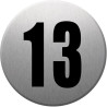 adresse postale numéro 13 - gris brossé 10x10cm - Sticker/autocollan