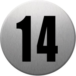 adresse postale numéro 14 - gris brossé 10x10cm - Sticker/autocollan