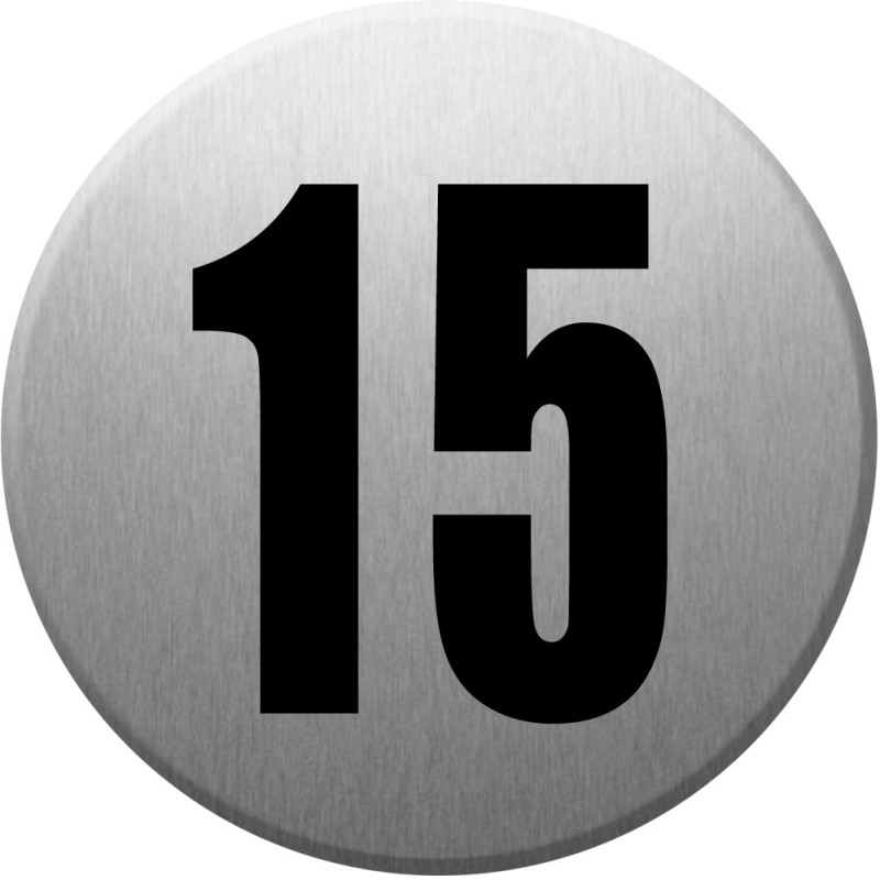 adresse postale numéro 15 - gris brossé 10x10cm - Sticker/autocollan