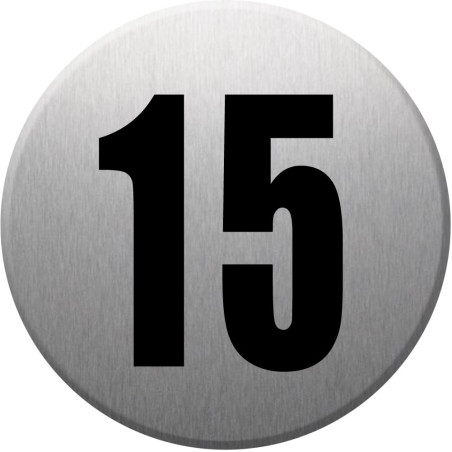 adresse postale numéro 15 - gris brossé 10x10cm - Sticker/autocollan