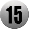 adresse postale numéro 15 - gris brossé 10x10cm - Sticker/autocollan
