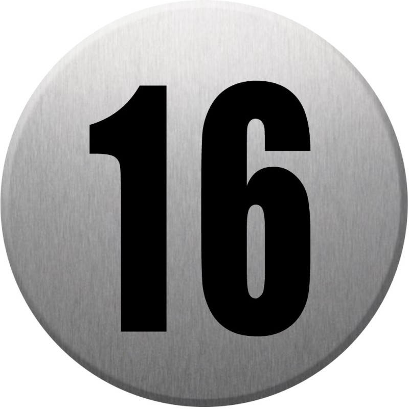 adresse postale numéro 16 - gris brossé 10x10cm - Sticker/autocollan