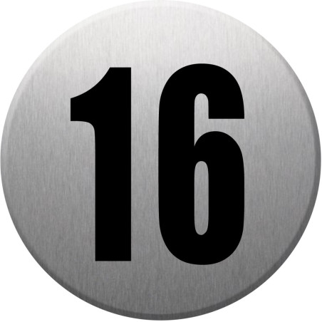 adresse postale numéro 16 - gris brossé 10x10cm - Sticker/autocollan