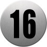 adresse postale numéro 16 - gris brossé 10x10cm - Sticker/autocollan