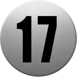 adresse postale numéro 17 - gris brossé 10x10cm - Sticker/autocollan