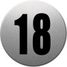 adresse postale numéro 18 - gris brossé 10x10cm - Sticker/autocollan