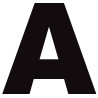 Lettre A noir sur fond blanc (5x5.3cm) - Autocollant(sticker)