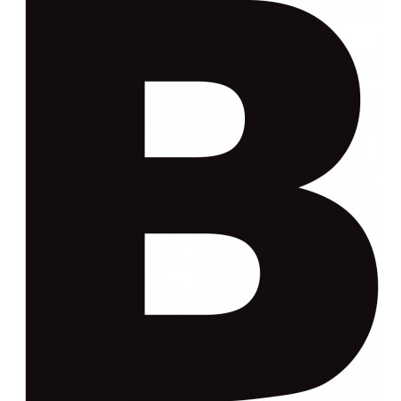 Lettre B noir sur fond blanc (10x9.1cm) - Autocollant(sticker)
