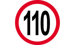 Disque de vitesse 110km/h rouge - 20cm - Autocollant(sticker)