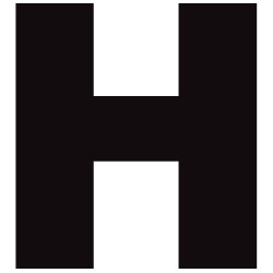 Lettre H noir sur fond blanc (15x15.4cm) - Sticker/autocollant