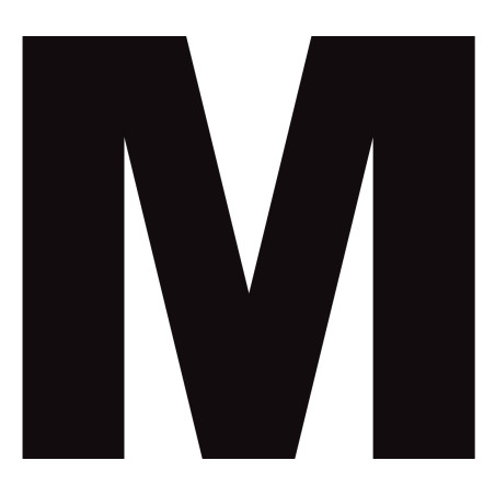 Lettre M noir sur fond blanc (20x23.4cm) - Sticker/autocollant