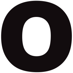 Lettre O noir sur fond blanc (15x15.2cm) - Sticker/autocollant