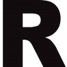 Lettre R noir sur fond blanc (5x4.9cm) - Autocollant(sticker)