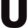Lettre U noir sur fond blanc (15x15cm) - Sticker/autocollant