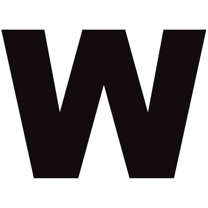 Lettre W noir sur fond blanc (20x28cm) - Sticker/autocollant