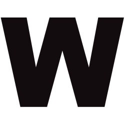 Lettre W noir sur fond blanc (15x21cm) - Sticker/autocollant