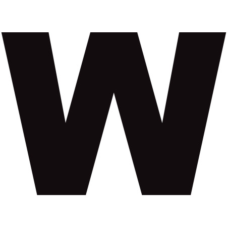 Lettre W noir sur fond blanc (15x21cm) - Sticker/autocollant