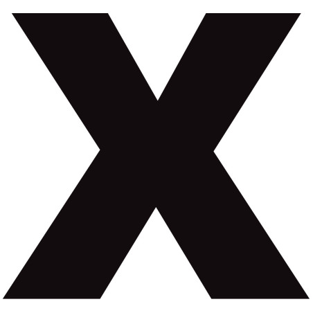 Lettre X noir sur fond blanc (20x21.8cm) - Sticker/autocollant