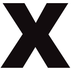 Lettre X noir sur fond blanc (10x11cm) - Sticker/autocollant