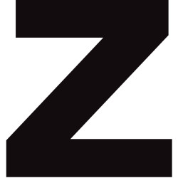 Lettre Z noir sur fond blanc (20x20cm) - Sticker/autocollant