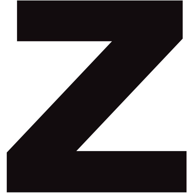 Lettre z noir sur fond blanc (5x5cm) - Sticker/autocollant