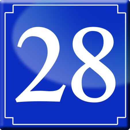 numéro de rue 28 (classique 10x10cm) - Sticker/autocollant