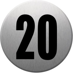 adresse postale numéro 20 (gris brossé 10x10cm) - Sticker/autocollan